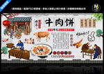牛肉饼背景墙