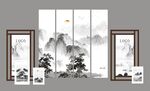 中式水墨风屏风陈列