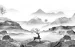 高端灰色山水 TIF分层文件