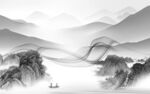 中国风最新灰色山水 TIF分层