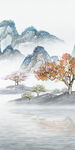 背景墙玄关高档山水 tif分层