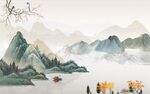 新中式山水背景墙