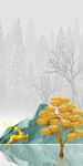 高端 新中式墙画 TIF分层图