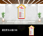 公司企业房子造型竖版文化墙