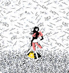 数码印花裁片定位美少女