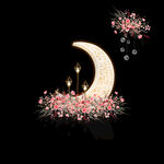 婚礼发光月亮摆件道具素材