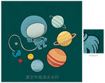 宇航员与星球图片
