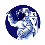 蓝色卡通太快宇航员元素