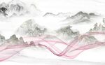 抽象山水背景墙