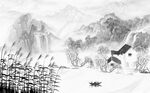 茅屋为秋风所破歌新中式背景墙