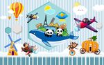 卡通3D立体创意背景墙