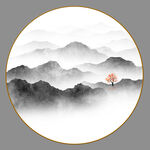 圆形山水画