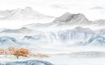 高山流水新中式客厅电视背景墙