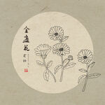 手绘金盏花