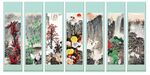 花鸟条屏