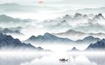 新中式山水背景墙