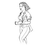 绘画美女矢量图