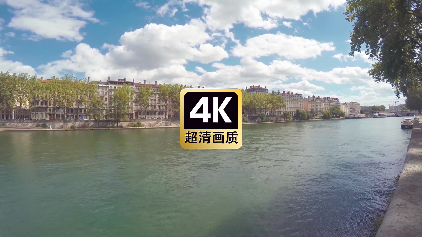短视频素材法国美丽小镇流淌河水