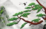 新中式山水背景墙