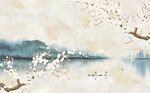 新中式山水背景墙