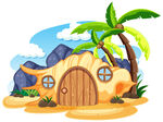 海边贝壳海螺小屋卡通造型