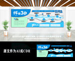 蓝色大气企业发展历程文化墙