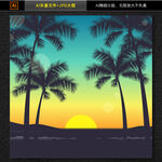 黄昏海滩风景