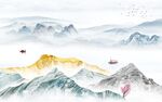 新中式山水背景墙