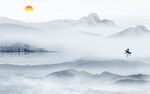 高清客厅山水背景 TIF分层