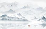 新中式山水背景墙