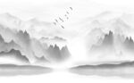 新中式山水背景墙
