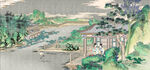 古代亭子山水画