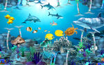 海底世界3D背景墙