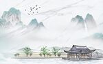 新中式山水背景墙