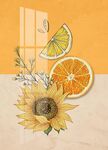 现代简约北欧重彩花卉水果装饰画
