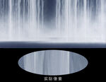 瀑布流水生财仙境高清壁画装饰画