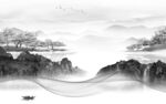 灰色背景山水 TIF分层
