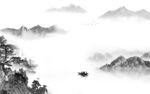 高雅灰色背景山水 TIF分层