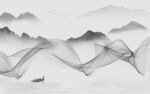 别墅灰色山水画 TIF分层图