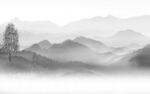 人气 灰色山水画 TIF分层图