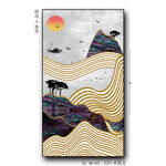 新中式抽象金色山水装饰画