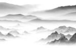 新中式灰色山水 TIF分层画 