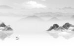 大气灰色背景山水 TIF分层