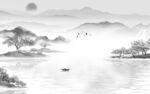 现代 灰色意境山水 TIF分层