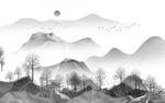 高清灰色山水 TIF分层画 