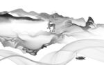 现代 灰色山水 TIF分层画 
