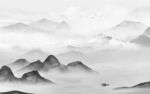 无框画灰色客厅山水 TIF分层