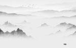 背景墙灰色山水背景 TIF分层