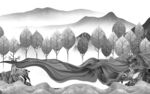 现代灰色山水背景 TIF分层