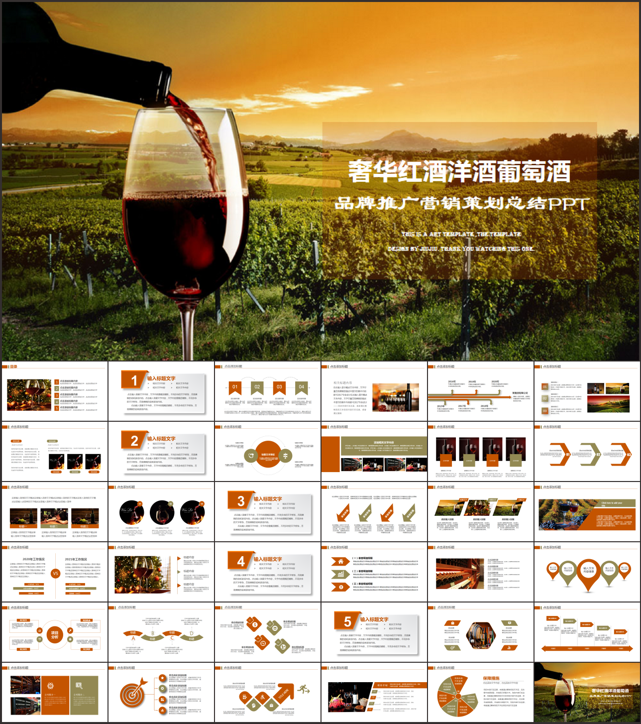 红酒营销汇报PPT模板